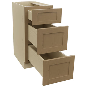 Fabuwood Galaxy Truffle DB15 Base 3 Drawers Cabinet, Open View