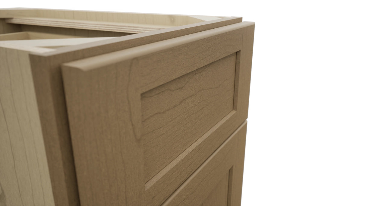 Fabuwood Galaxy Truffle DB15 Base 3 Drawers Cabinet, Detail View
