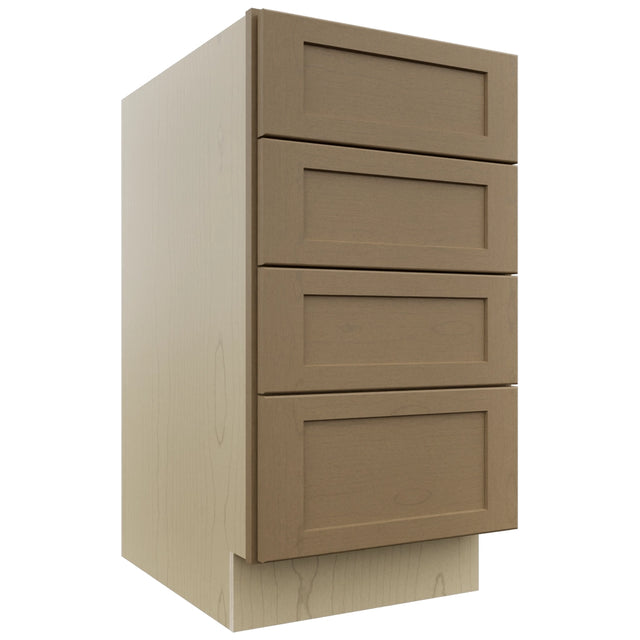 Fabuwood Galaxy Truffle DB18-4 Base 4 Drawers Cabinet, Front View