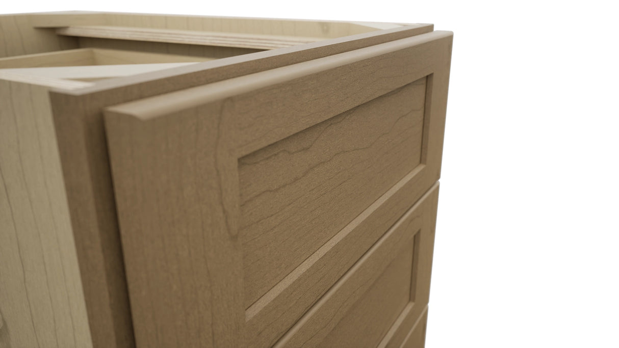 Fabuwood Galaxy Truffle DB18-4 Base 4 Drawers Cabinet, Detail View