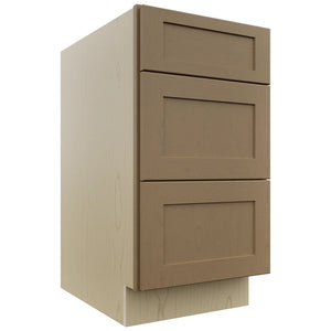 Fabuwood Galaxy Truffle DB18 Base 3 Drawers Cabinet, Front View