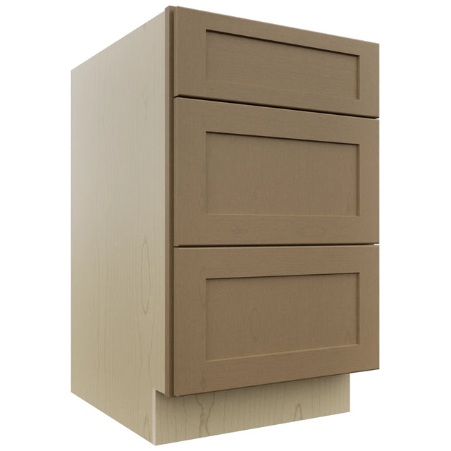 Fabuwood Galaxy Truffle DB21 Base 3 Drawers Cabinet, Front View