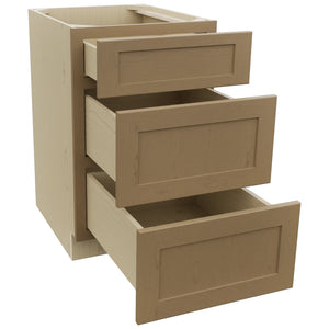 Fabuwood Galaxy Truffle DB21 Base 3 Drawers Cabinet, Open View