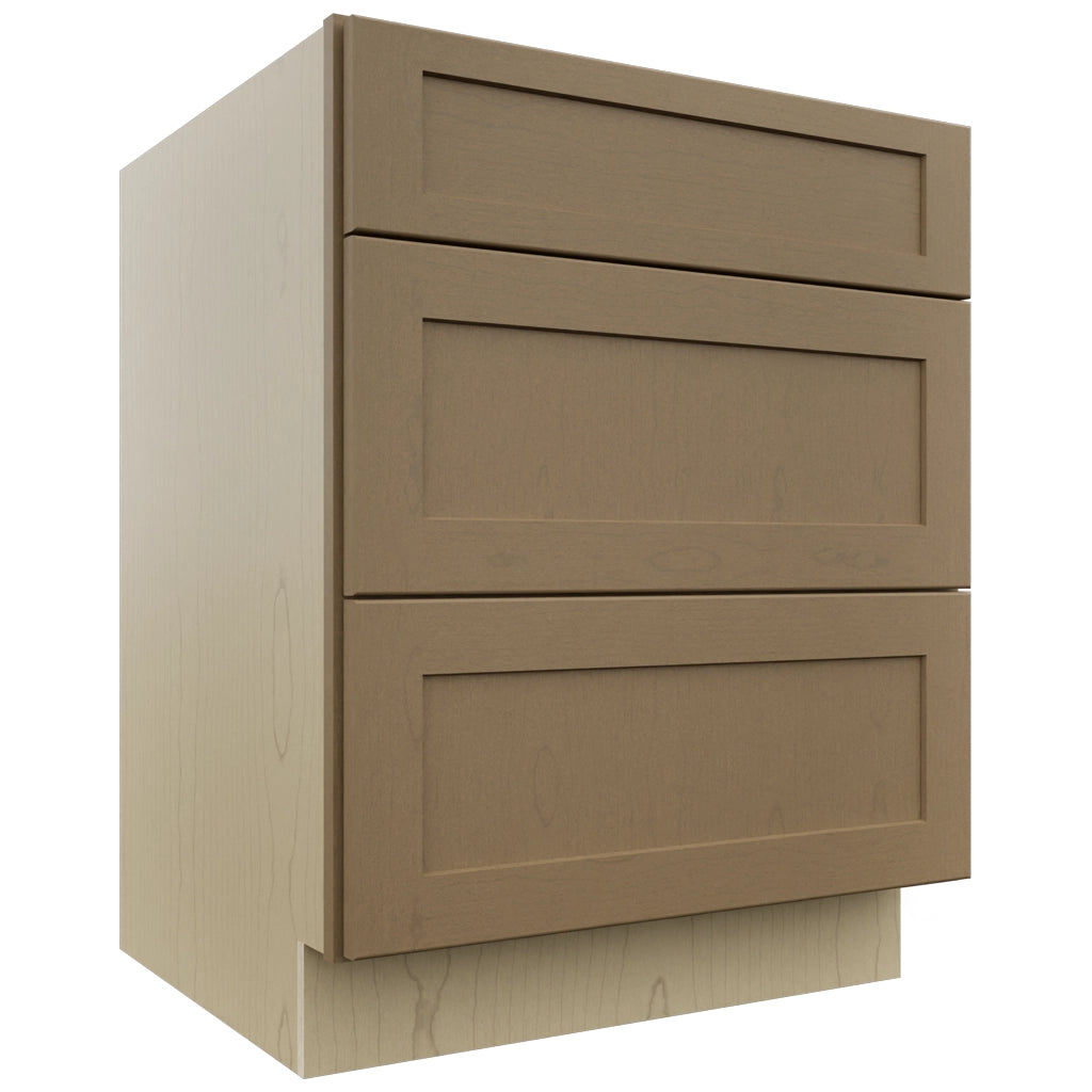 Fabuwood Galaxy Truffle DB27 Base 3 Drawers Cabinet, Front View