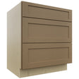 Fabuwood Galaxy Truffle DB30 Base 3 Drawers Cabinet, Front View