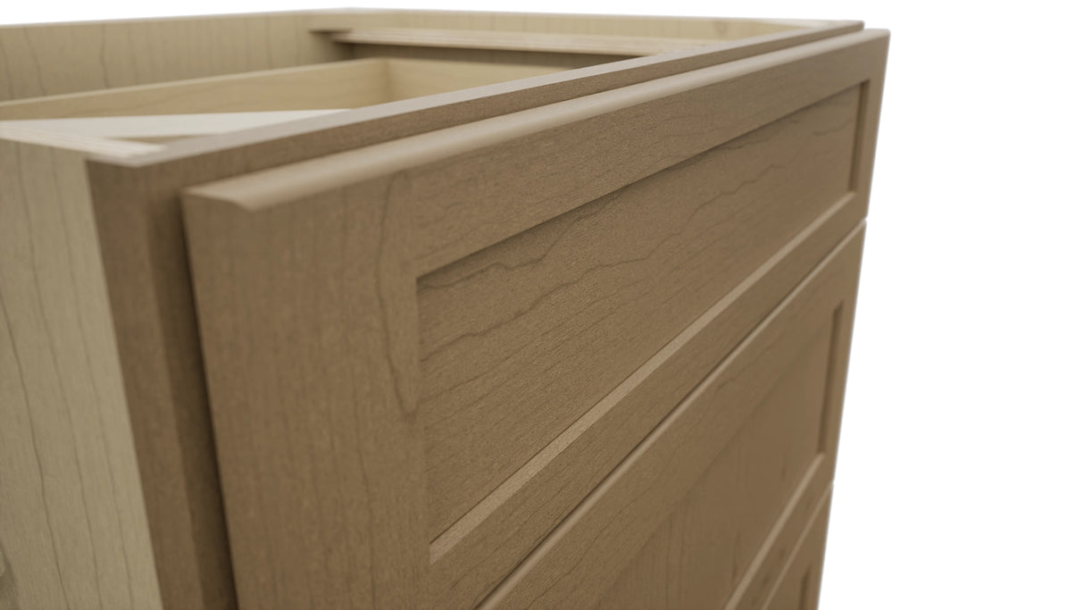 Fabuwood Galaxy Truffle DB30 Base 3 Drawers Cabinet, Detail View