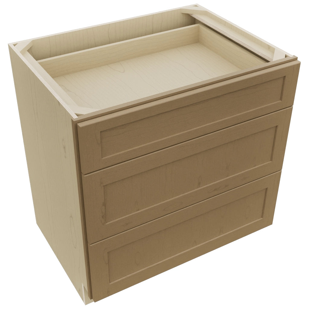 Fabuwood Galaxy Truffle DB33 Base 3 Drawers Cabinet, Top View