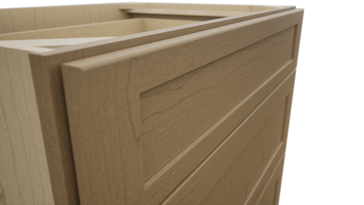 Fabuwood Galaxy Truffle DB33 Base 3 Drawers Cabinet, Detail View