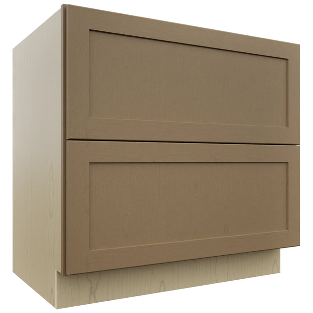Fabuwood Galaxy Truffle DB36-2 Base 2 Drawers Cabinet, Front View
