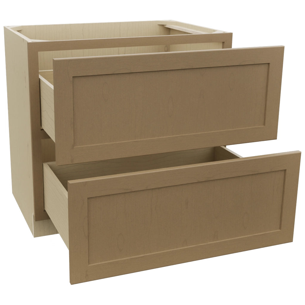 Fabuwood Galaxy Truffle DB36-2 Base 2 Drawers Cabinet, Open View