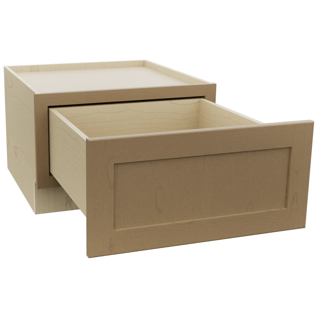 Fabuwood Galaxy Truffle DBS24 Base Bench Seat Cabinet, Open View
