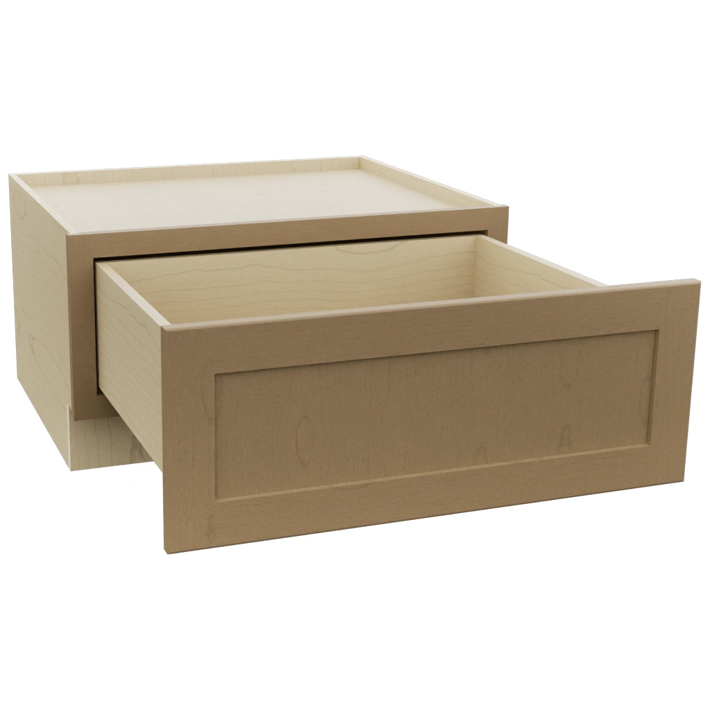 Fabuwood Galaxy Truffle DBS30 Base Bench Seat Cabinet, Open View
