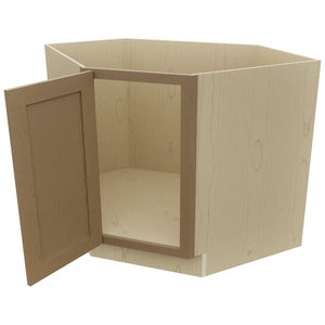 Fabuwood Galaxy Truffle DSB36FD Base Corner Diagonal Sink Cabinet, Open View
