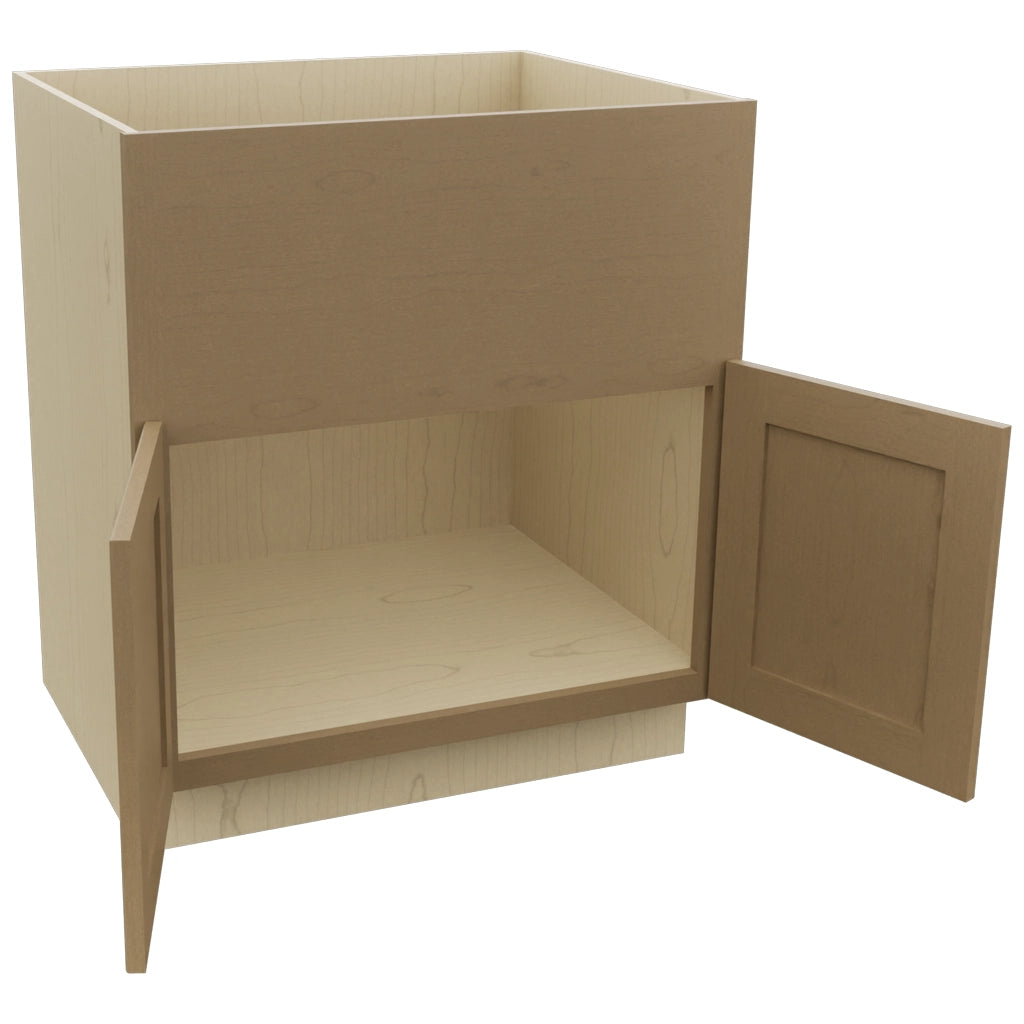 Fabuwood Galaxy Truffle FS30 Base Farm Sink Cabinet, Open View