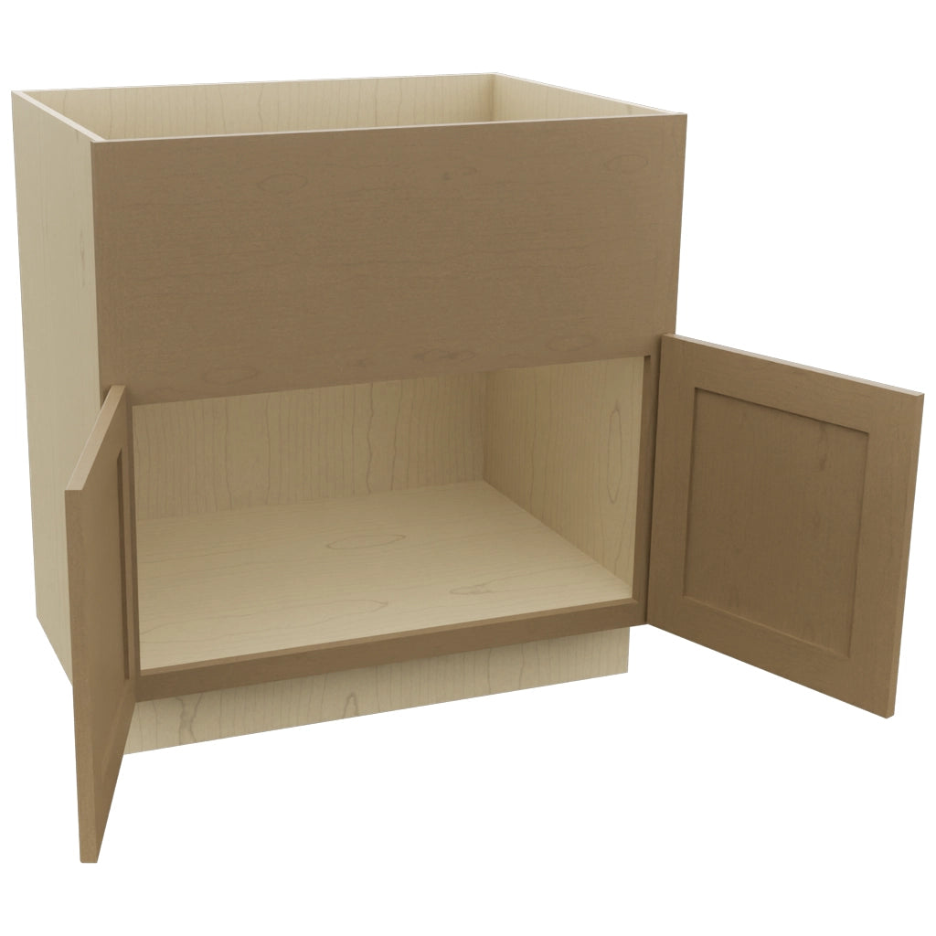 Fabuwood Galaxy Truffle FS33 Base Farm Sink Cabinet, Open View