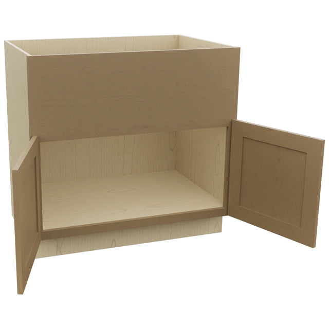 Fabuwood Galaxy Truffle FS36 Base Farm Sink Cabinet, Open View