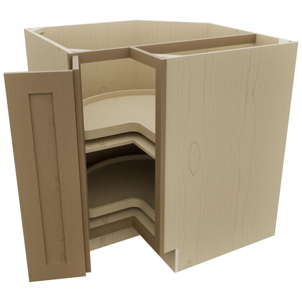 Fabuwood Galaxy Truffle LSB33 Base Corner Lazy Susan Cabinet, Open View