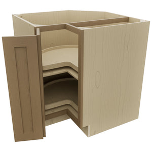 Fabuwood Galaxy Truffle LSB33 Base Corner Lazy Susan Cabinet, Open View