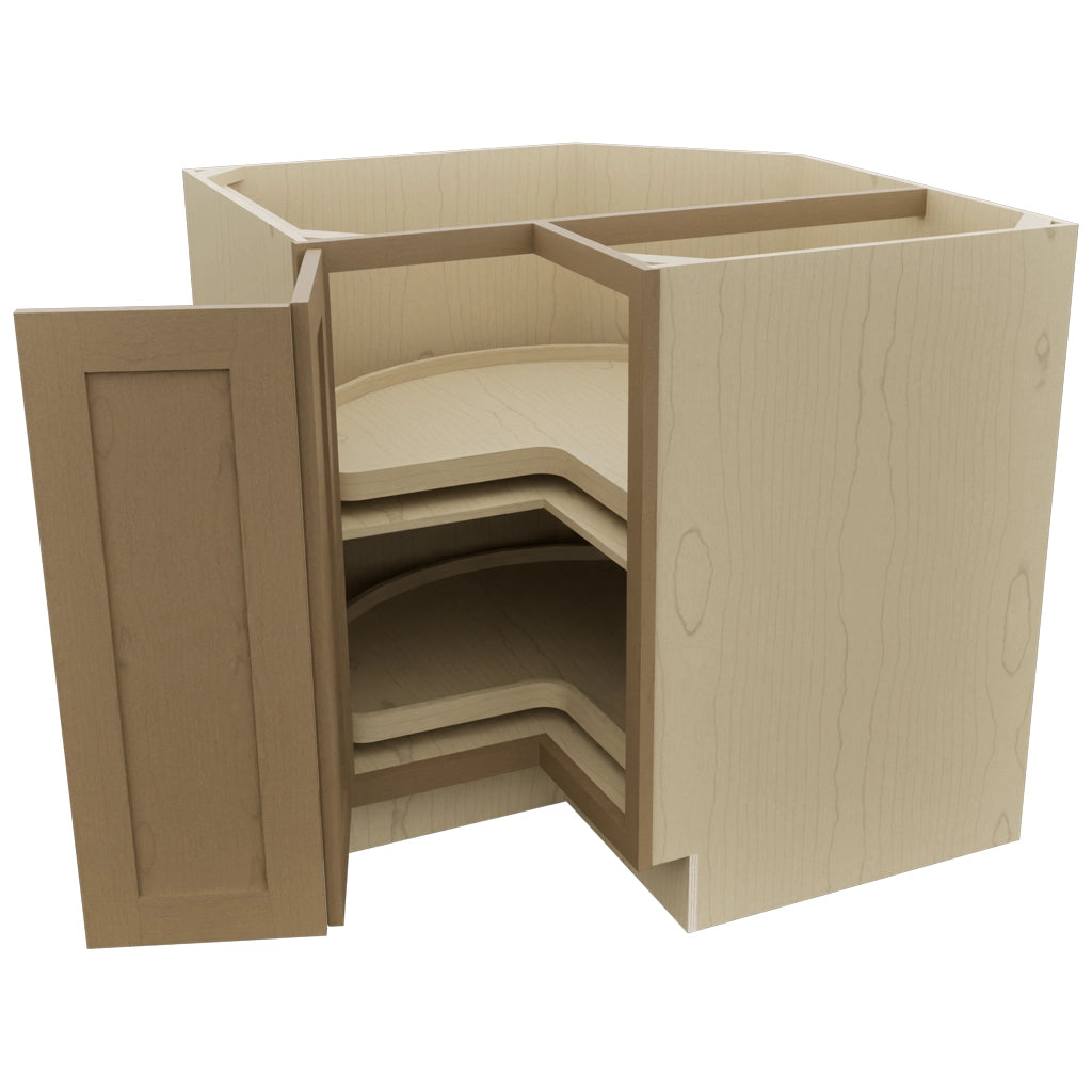 Fabuwood Galaxy Truffle LSB36 Base Corner Lazy Susan Cabinet, Open View