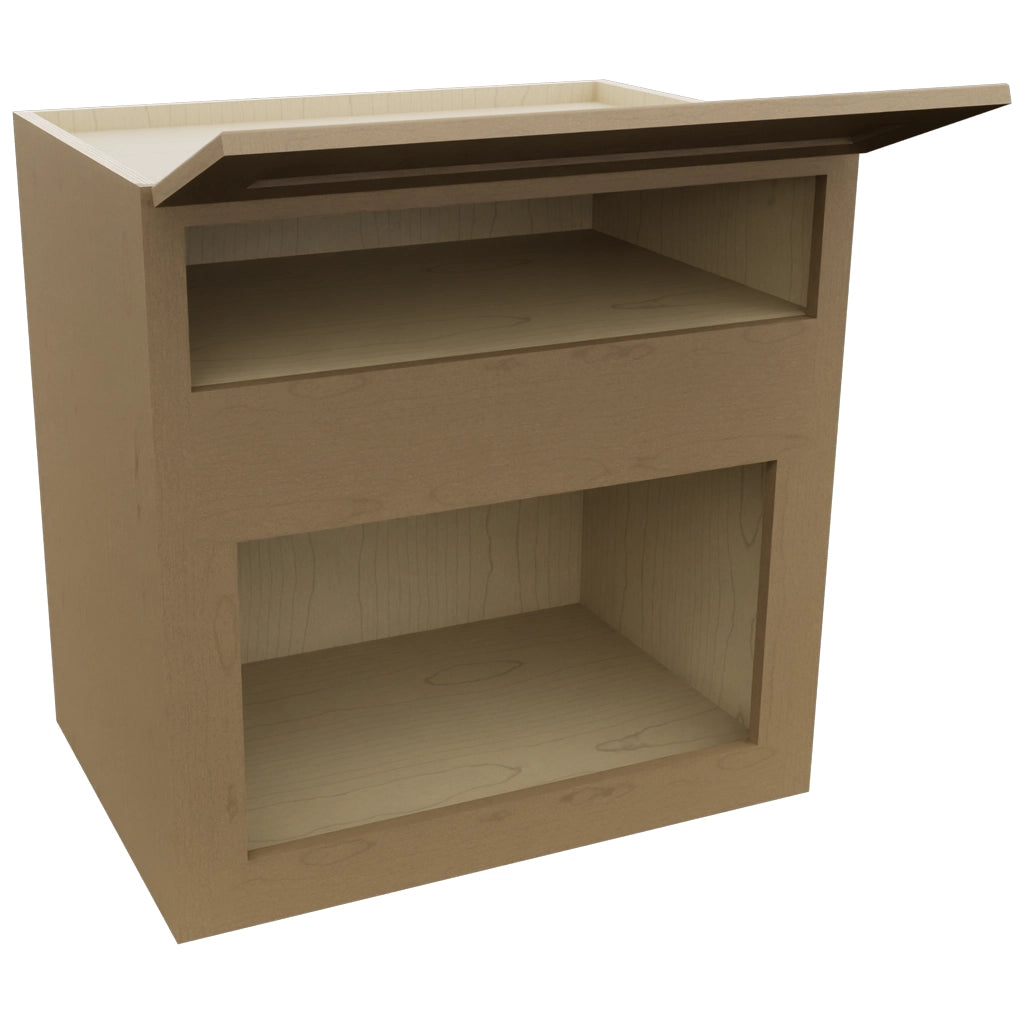 Fabuwood Galaxy Truffle MC303021 Wall Microwave Cabinet, Open View