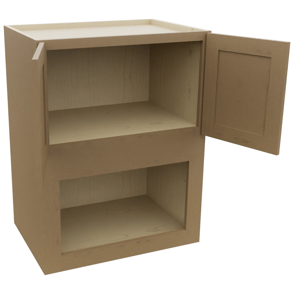 Fabuwood Galaxy Truffle MC303921 Wall Microwave Cabinet, Open View