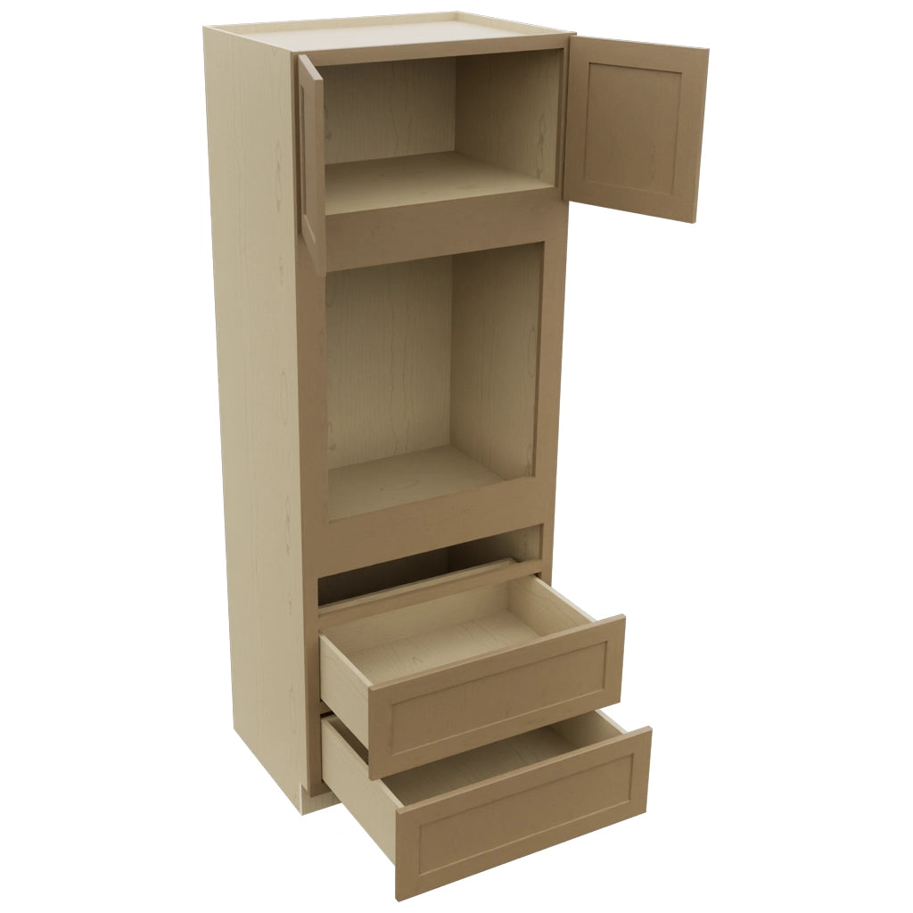 Fabuwood Galaxy Truffle OC3390C Tall Oven Cabinet Combo, Open View