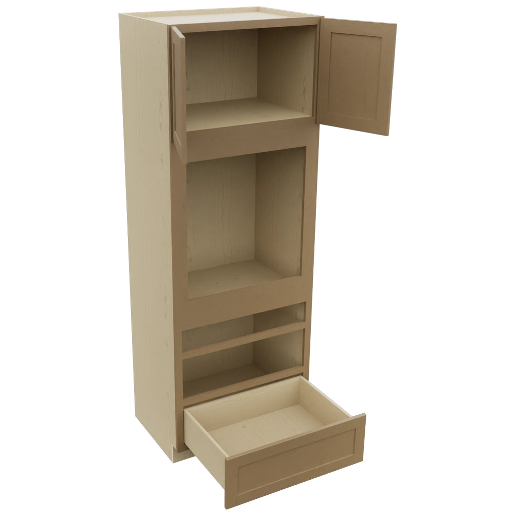 Fabuwood Galaxy Truffle OC3393D Tall Oven Cabinet Double, Open View