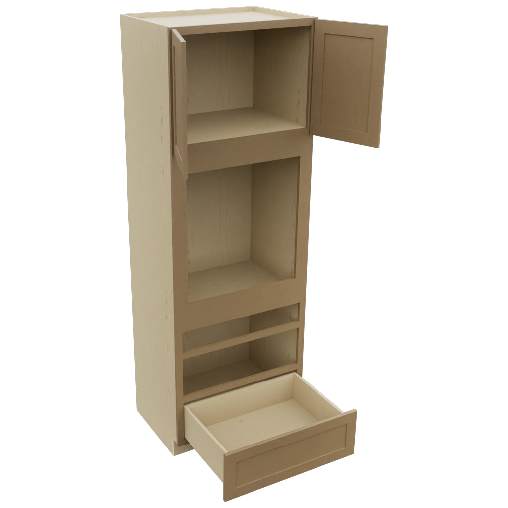 Fabuwood Galaxy Truffle OC3396D Tall Oven Cabinet Double, Open View