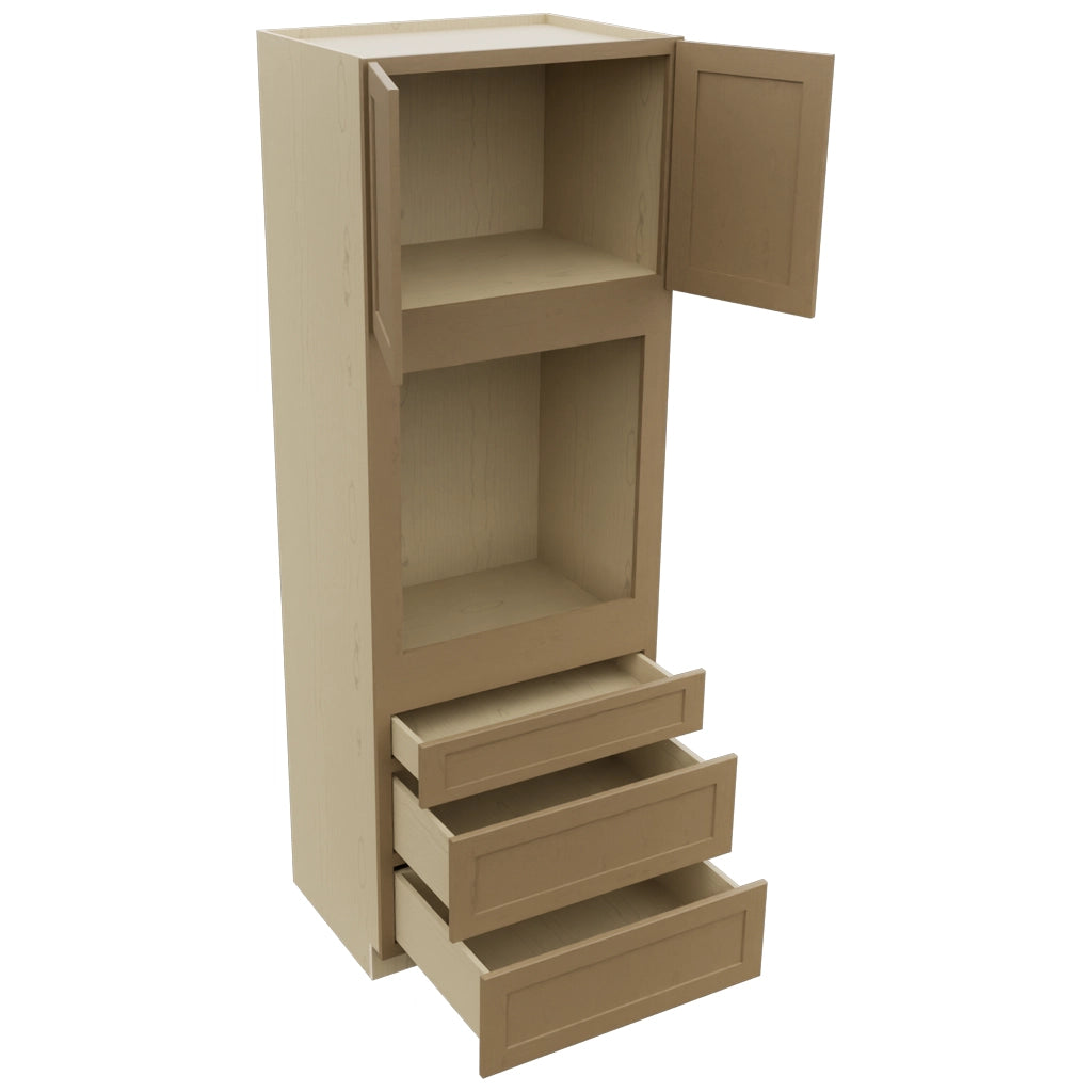 Fabuwood Galaxy Truffle OC3396S Tall Oven Cabinet Single, Open View