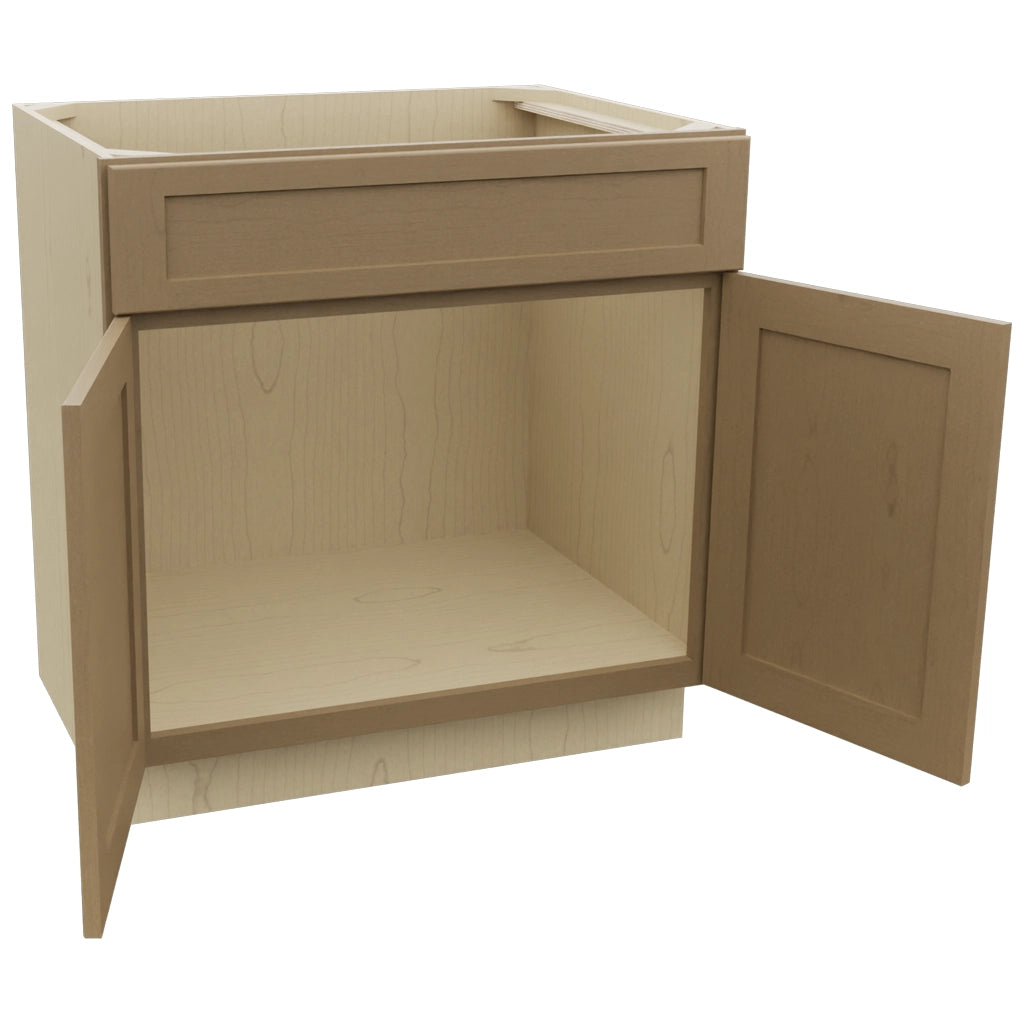 Fabuwood Galaxy Truffle SB33SDF Base Sink Cabinet, Open View