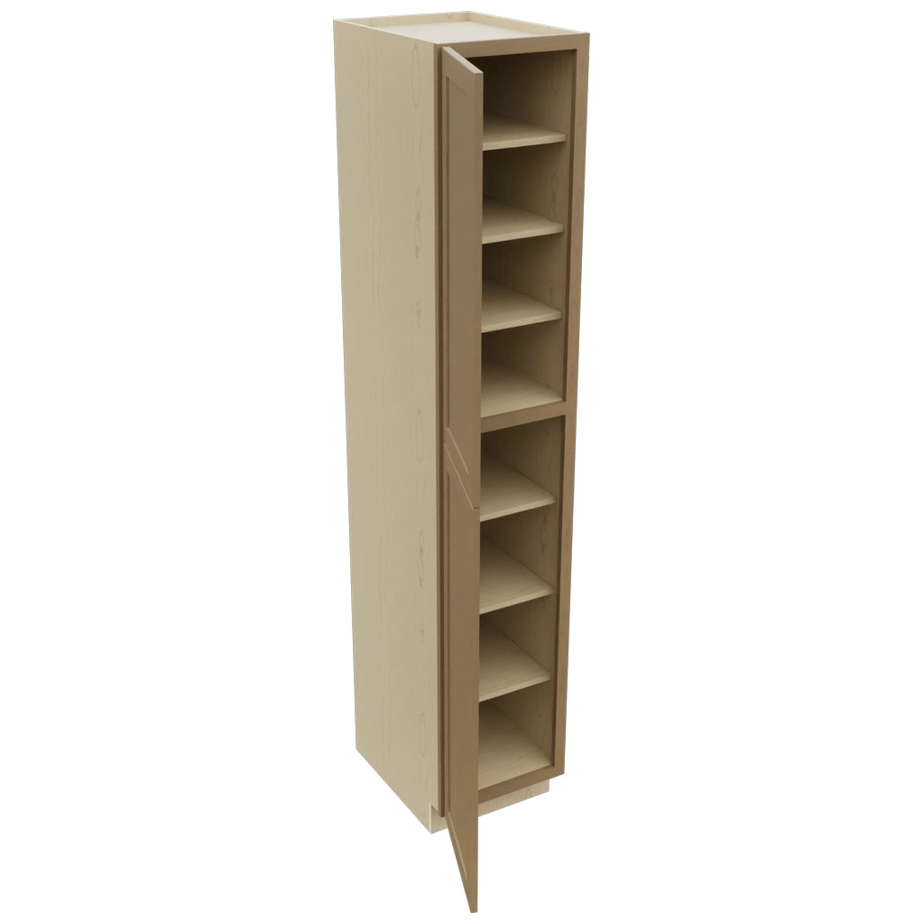 Fabuwood Galaxy Truffle TP182496 Tall Pantry Cabinet, Open View