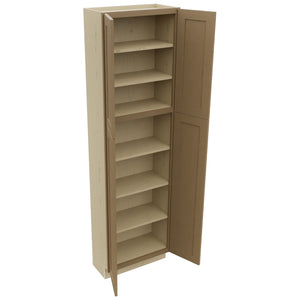 Fabuwood Galaxy Truffle TP241284 Tall Pantry Cabinet, Open View