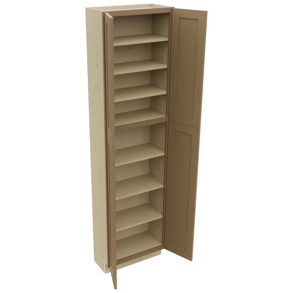 Fabuwood Galaxy Truffle TP241290 Tall Pantry Cabinet, Open View