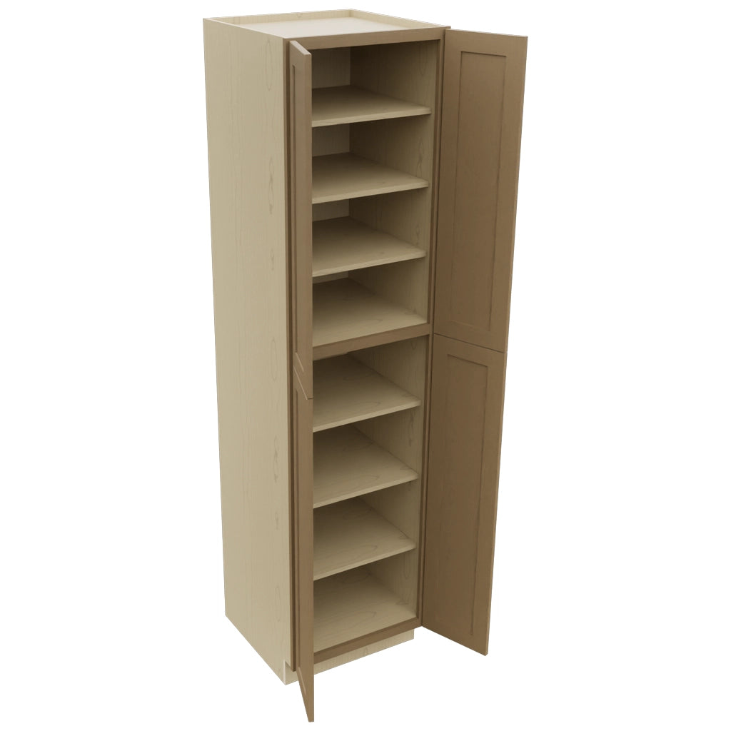 Fabuwood Galaxy Truffle TP242496 Tall Pantry Cabinet, Open View