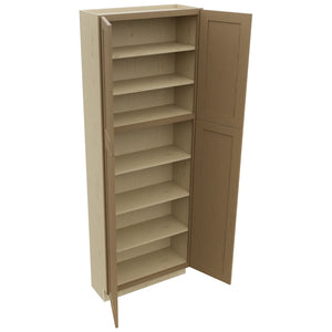 Fabuwood Galaxy Truffle TP301284 Tall Pantry Cabinet, Open View