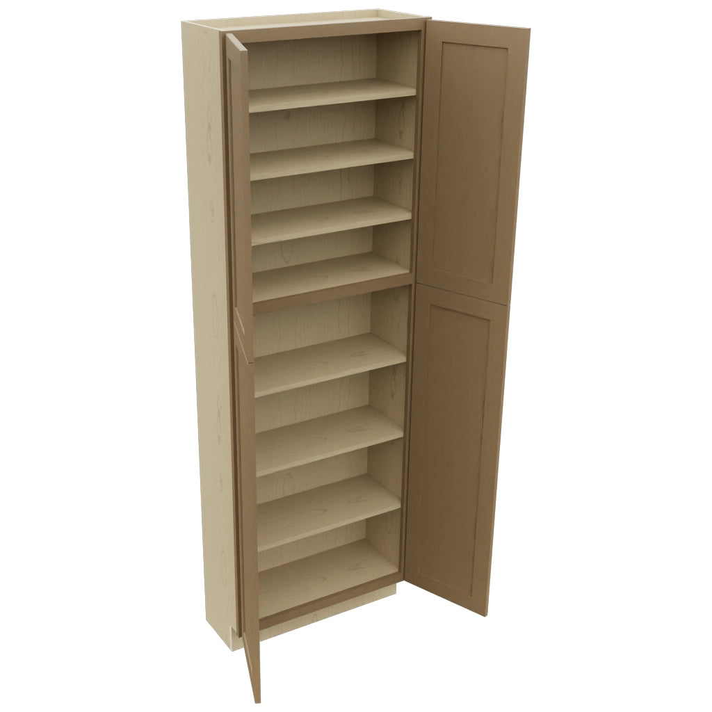 Fabuwood Galaxy Truffle TP301290 Tall Pantry Cabinet, Open View
