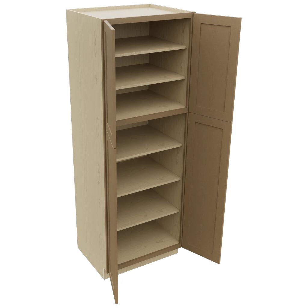Fabuwood Galaxy Truffle TP302484 Tall Pantry Cabinet, Open View