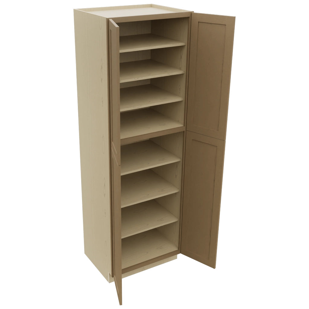 Fabuwood Galaxy Truffle TP302493 Tall Pantry Cabinet, Open View