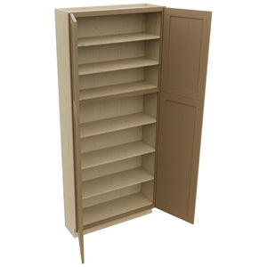 Fabuwood Galaxy Truffle TP361284 Tall Pantry Cabinet, Open View