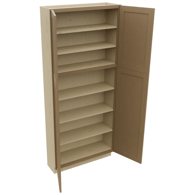 Fabuwood Galaxy Truffle TP361284 Tall Pantry Cabinet, Open View
