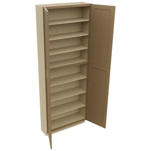 Fabuwood Galaxy Truffle TP361296 Tall Pantry Cabinet, Open View