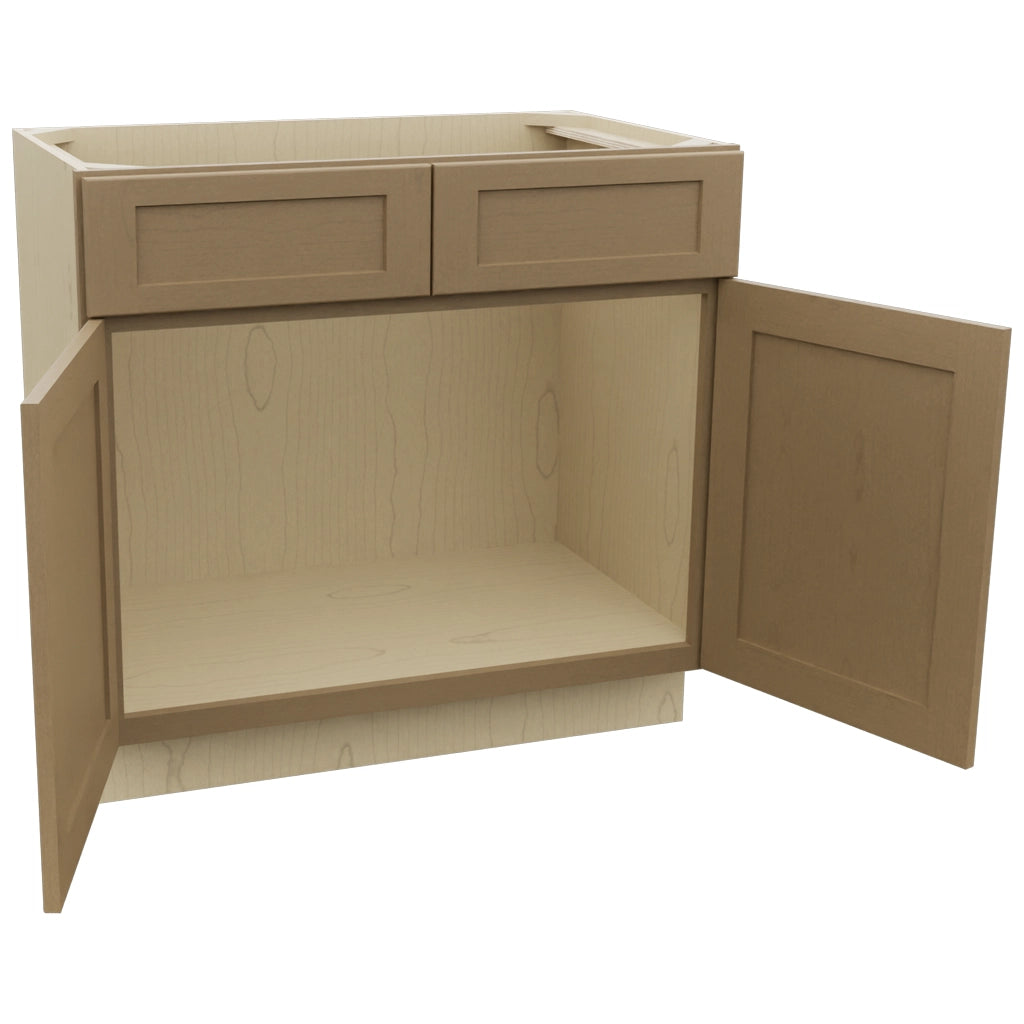 Fabuwood Galaxy Truffle VSB36-34 Vanity Sink Cabinet, Open View