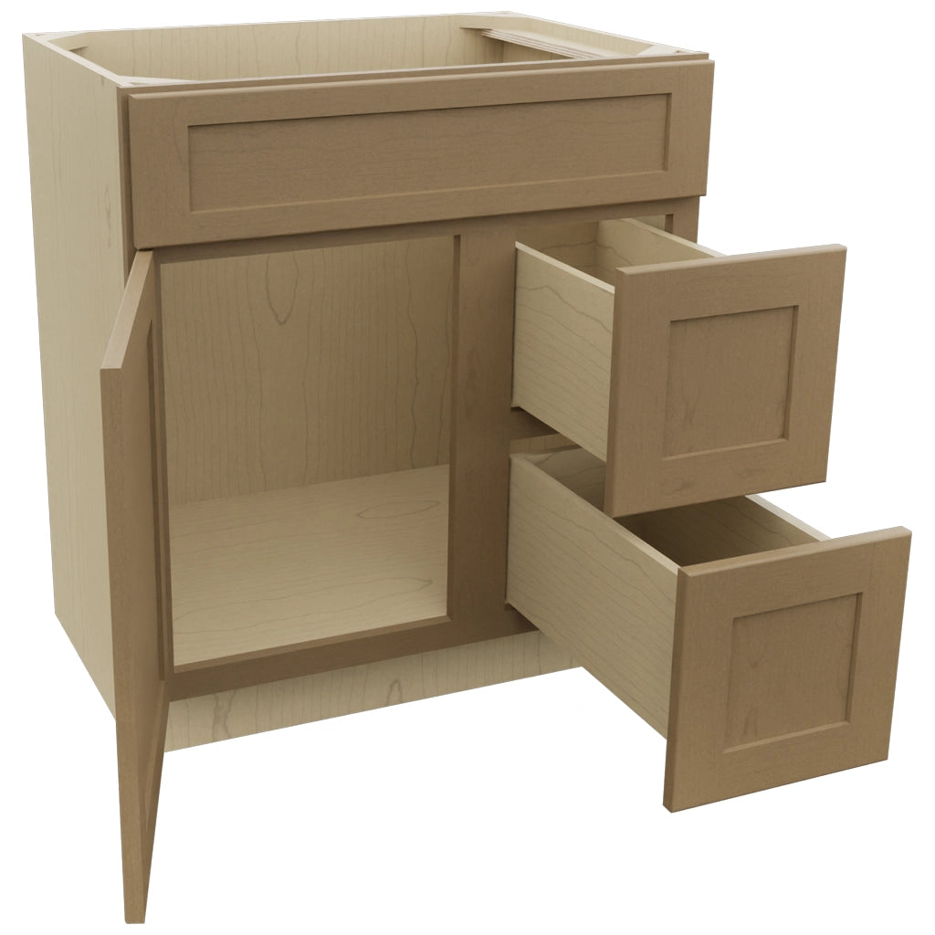 Fabuwood Galaxy Truffle VSD36DR Vanity Combo Cabinet, Open View
