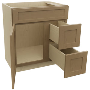 Fabuwood Galaxy Truffle VSD36DR Vanity Combo Cabinet, Open View
