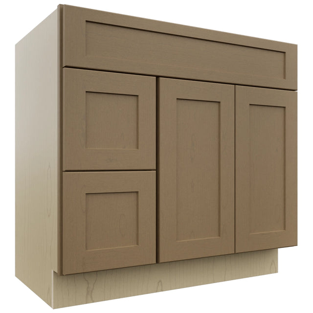 Fabuwood Galaxy Truffle VSD42 Vanity Combo Cabinet, Front View