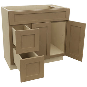 Fabuwood Galaxy Truffle VSD42 Vanity Combo Cabinet, Open View