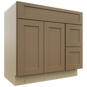 Fabuwood Galaxy Truffle VSD48 Vanity Combo Cabinet, Front View