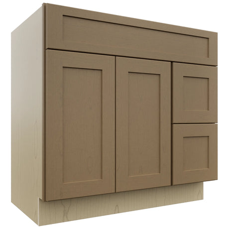 Fabuwood Galaxy Truffle VSD48 Vanity Combo Cabinet, Front View