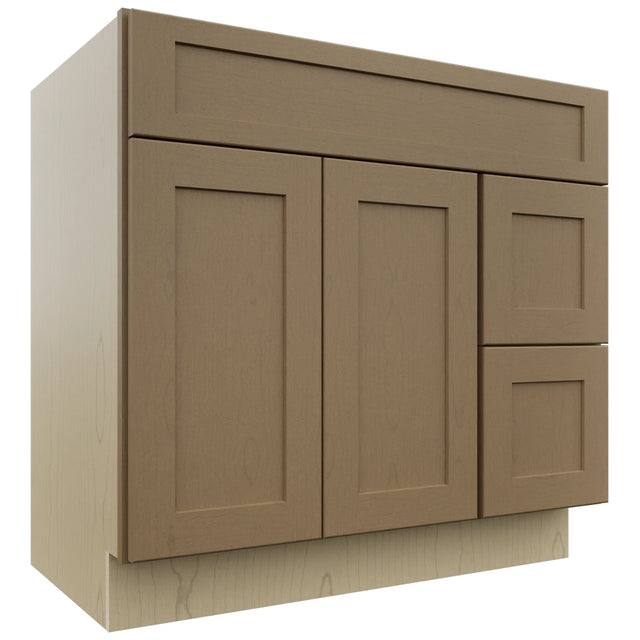 Fabuwood Galaxy Truffle VSD48 Vanity Combo Cabinet, Front View