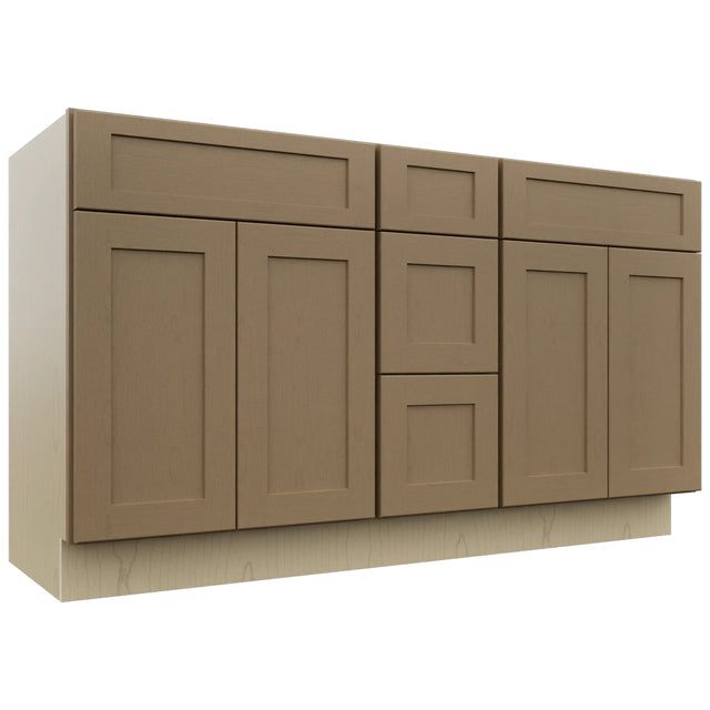 Fabuwood Galaxy Truffle VSD60DOUBLE Vanity Combo Cabinet, Front View